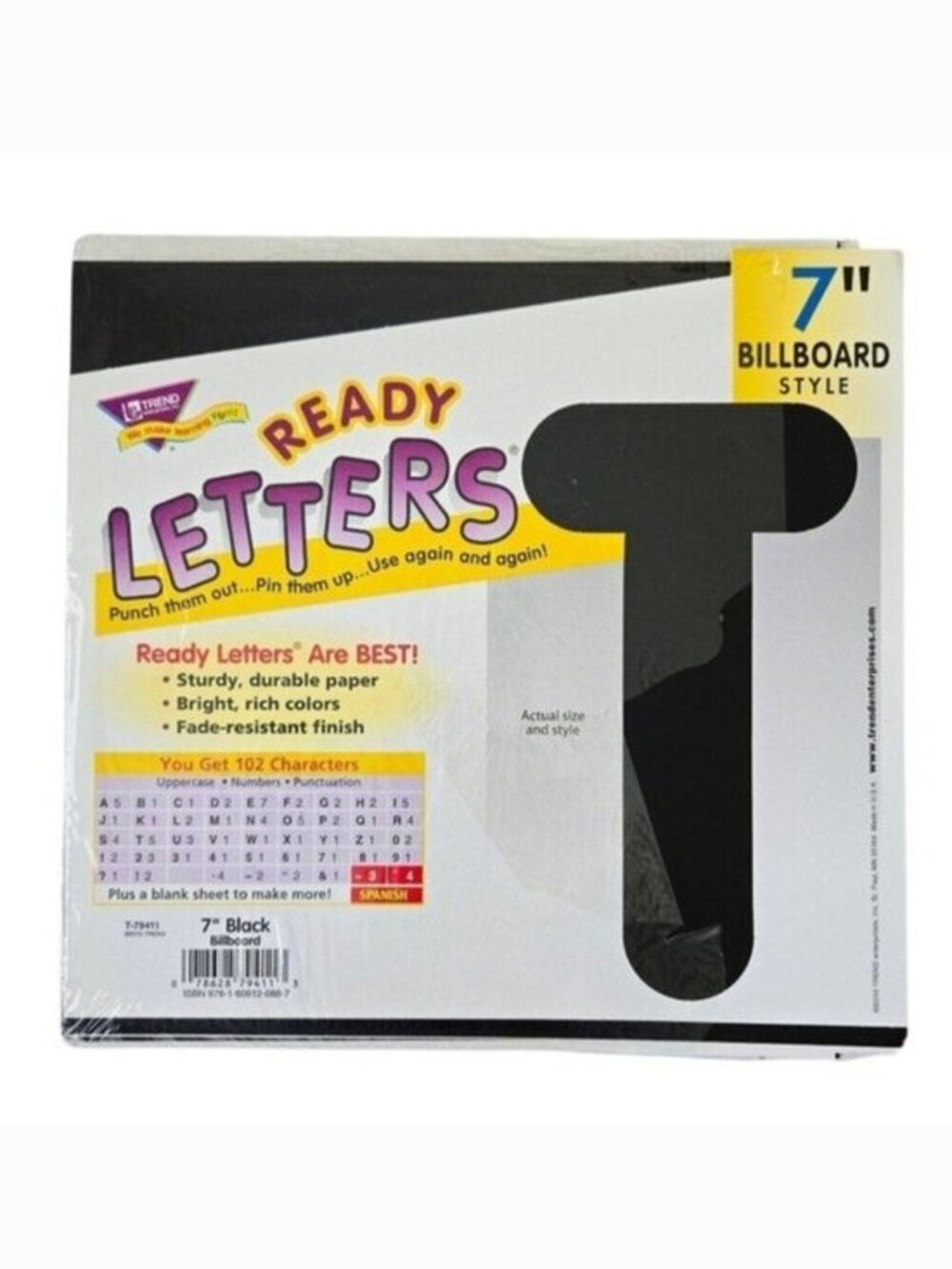 Trend Enterprises Black XL 7" Billboard Teacher‎ Bulletin Board Ready Letters